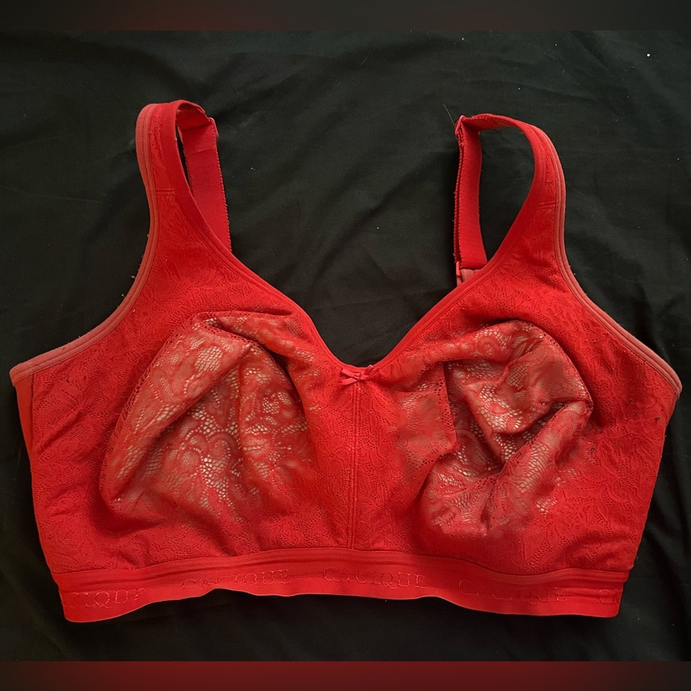 38H Cotton Unlined No-Wire Bra with Lace CACIQUE